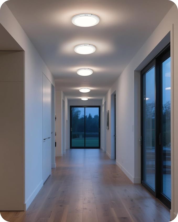 4 Pack Rechargeable Motion Sensor Ceiling Lights with Remote, Wireless Ceiling Light Battery Operated, Magnetic, 3CCT, Dimmable Shower Light, Motion Activated Light for Closet Bathroom Stairs Pantry