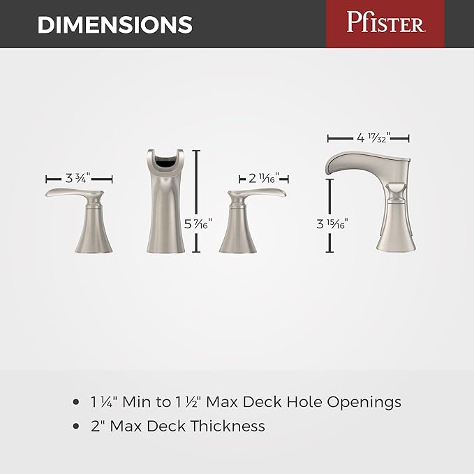 Pfister Jaida Bathroom Sink Faucet, 8-Inch Widespread, 2-Handle, 3-Hole, Spot Defense Brushed Nickel Finish, LF049JDGS