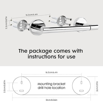 Polished Chrome Toilet Paper Holder Set, Stainless Steel Towel Ring, Double Post Pivoting Toilet Paper Holder and Hand Towel Holder Set for Bathroom, Bathroom Hardware Accessories Set Silver