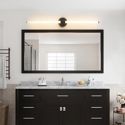 Bathroom Vanity Lights 39" Long LED Vanity Light Bar Black | 360° Bright Bathroom Lights, Dimmable Vanity Light, Hardwired Wall Light 3000K Warm White for Mirror