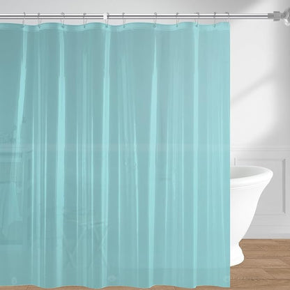 downluxe Shower Curtain Liner, PEVA Plastic Shower Liner with 3 Magnets, 72" x 72" Waterproof Bathroom Curtain, Blue, 1 Pack