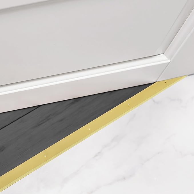 M-D Building Products 09563 1-3/4 in. x 1/8 in. x 36 in. Gold Aluminum Flat Profile Threshold for Interior Doorways