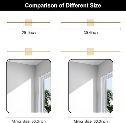 Battery Operated Wall Sconce Set of Two with Remote Control, 3000K-6000K Dimmable Gold Wall Lights, Timable LED Wireless Wall Sconces, 350° Ratate for Bathroom, Living Room, Hallway 39.4 Inch