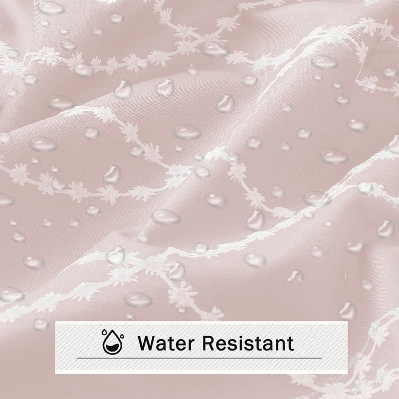 OVZME Pinkte Stall Shower Curtain for Bathroom, Puff Printed Textured Shower Curtain with Tassels, Geometry Heavy Duty Vintage Country Narrow Bathroom Curtain, Water Resistant Fabric, 36Wx72L