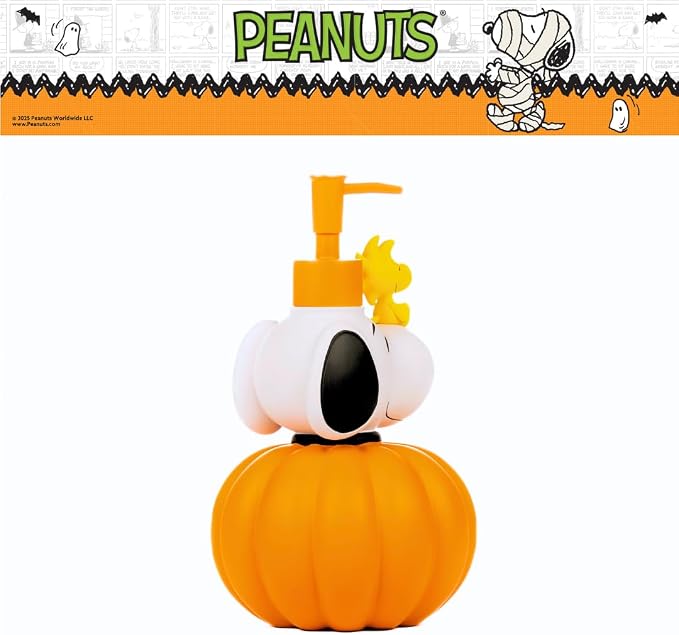 Peanuts Snoopy Soap/Lotion/Hand Sanitizer Resin Pump Dispenser, 10.01 Ounces, Halloween, (Officially Licensed Product) by Franco