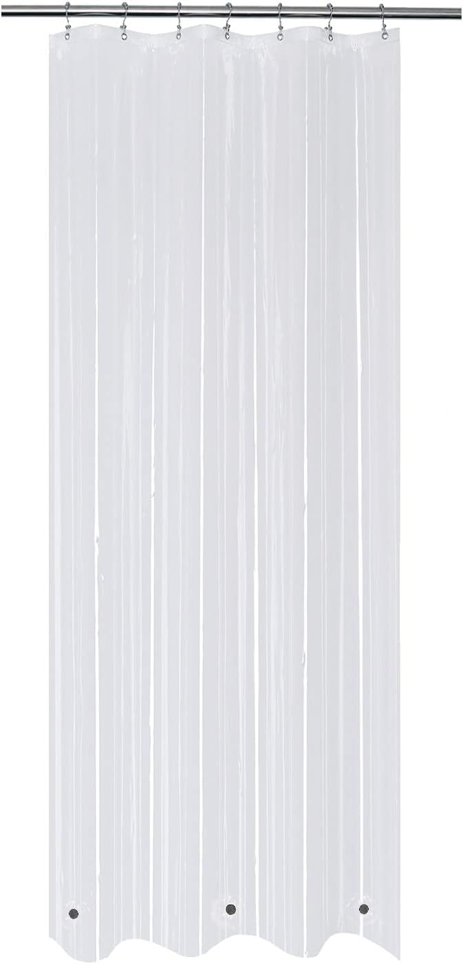 36x84 Stall Size Shower Curtain Liner Clear | 3 Bottom Magnets,7 Rustproof Grommets,Water Proof Heavy Duty PEVA,36W x 84H for Small Bathroom or Shower Stall Extra Long