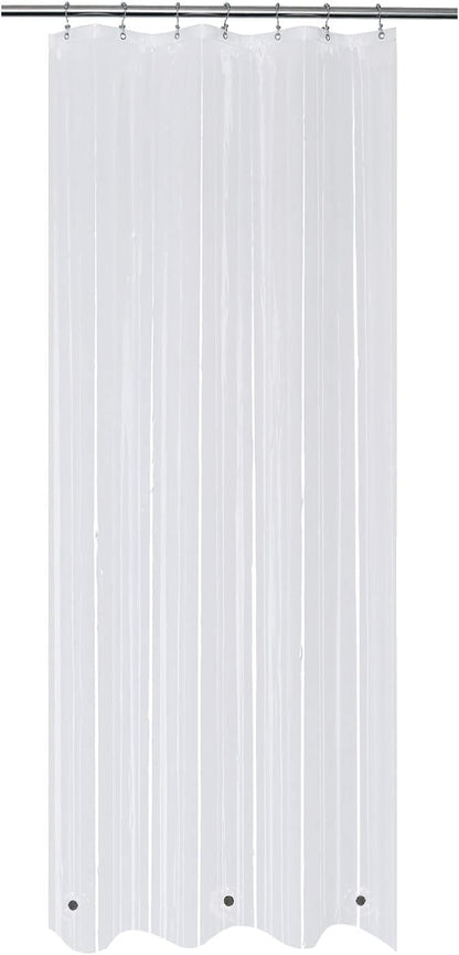 36x84 Stall Size Shower Curtain Liner Clear | 3 Bottom Magnets,7 Rustproof Grommets,Water Proof Heavy Duty PEVA,36W x 84H for Small Bathroom or Shower Stall Extra Long