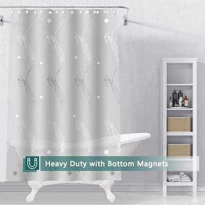 Shower Curtain Liner, 100% Waterproof Peva Shower Curtains with 3 Duty Heavy Bottom Magnets and 12 Rust Proof Grommets, 72x72 Weighted Shower Liner for Shower Stall, Bathtubs