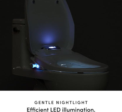 TUSHY Aura Luxury Electric Bidet Seat | Heated Toilet Seat with Temperature Control, Self-Cleaning Nozzle, Instant Adjustable Warm Water & Dryer (Remote Control & Auto Open, Soft Close Lid), Elongated
