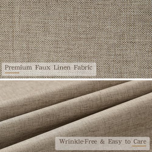 Furlinic Greige Scalloped Shower Curtain 72x96 No Hook Fabric Extra Long