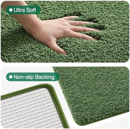 LUMI Square Bathroom Rug 26x26, Soft Absorbent Bath Mat, Non Slip