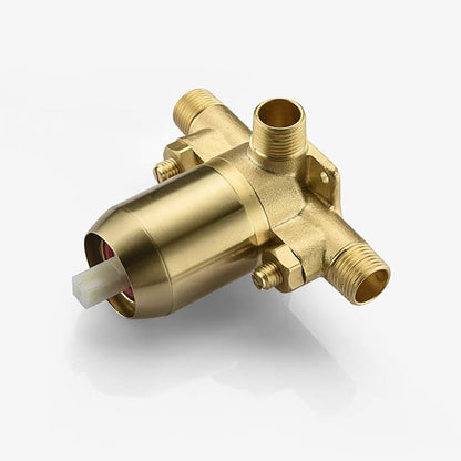 SUMERAIN Shower Faucet Set Brushed Gold Single Handle, 8 Inches | with Anti-scald Pressure Balance Valve, Extra-thin High Pressure Rain Shower Head, Non-return Check Valves
