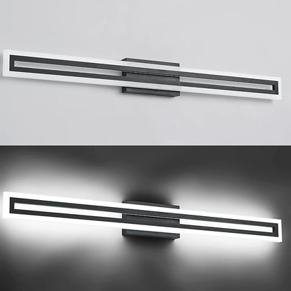 SOLFART Vanity Light Bathroom Light Fixtures Over Mirror Bathroom Vanity Light Fixtures Black Modern Light Fixture 6000K