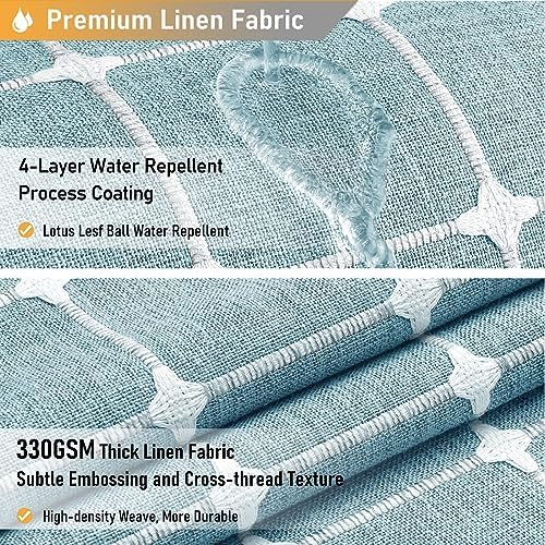 BTTN Teal Boho Farmhouse Linen Heavy Duty Shower Curtain, 72x72, Turquoise