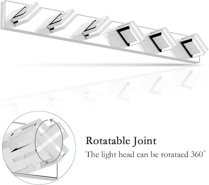 Ralbay Modern 6 Light Vanity Light Chrome Bathroom Vanity Lighting Fixtures Over Mirror Acrylic Up and Down Chrome Bathroom Wall Mounted Lights