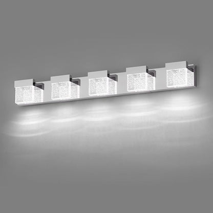 Bubble Bathroom Light Fixtures, 5 Light Chrome Vanity Lights, LED Bathroom Vanity Light Over Mirror, Modern Crystal Vanity Lights for Bathroom 6000K