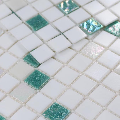 11.5 sq.ft Noctilucent Glass Mosaic Tile for Pool, Bathroom, Outdoors | Waterproof Wall & Floor Tile. Heat & frost resistant Kitchen. Mesh-mounted easy install. Use any grout. Easy clean. 10pcs.