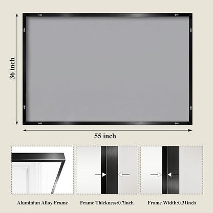 Koonmi Black Rectangle Wall Mirror, 36x55 Inch Bathroom Mirror, Aluminum Frame Vanity Mirror for Entryway, Living Room, Bedroom Bathroom, Hangs Horizontally or Vertically
