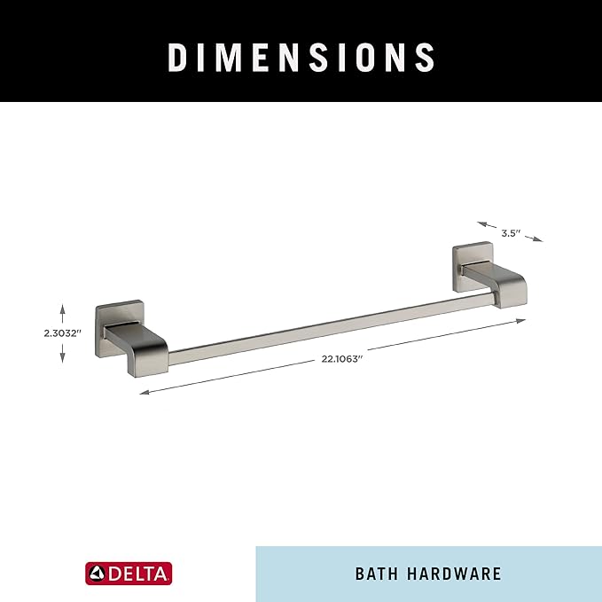 Delta 77518-SS Ara 18-in Wall Mount Towel Bar Bath Hardware Accessory in Stainless Steel
