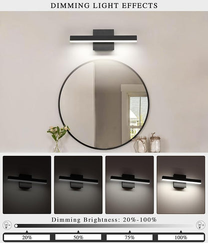 Joossnwell Black Bathroom Vanity Light Fixtures, LED Bathroom Lighting Bar | ETL Certificated, Dimmable 5CCT, Modern Vanity Lighting, Bath Lights Fixture Over Mirror 15.75 Inch 12W