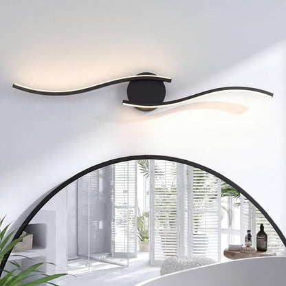 26 Inch LED Bathroom Vanity Light, Black, 5CCT | 26 Inch black LED bathroom vanity light with 5CCT, 20%-100% dimming, hardwired horizontal/vertical mount