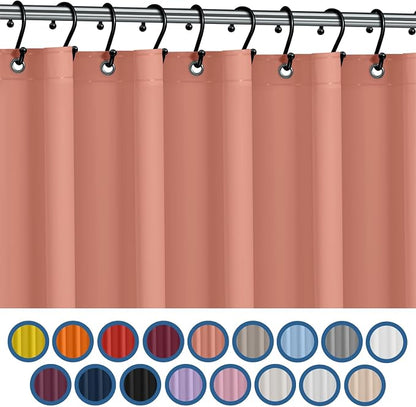 No Smell Shower Curtain Liner 72x72 Peach - PEVA Plastic Shower Curtain for Bathroom, PVC-Free Waterproof Peach Shower Liner with Metal Grommets and Magnet-Weighted Bottom Hem - Washable Liner