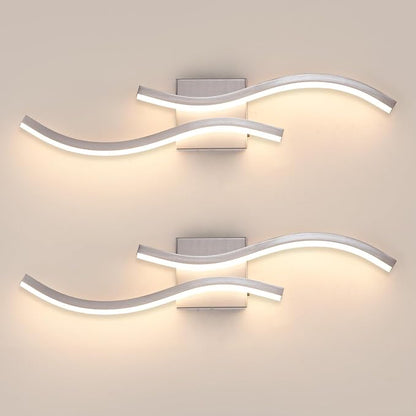2 Pcaks Nickel Bathroom Vanity Light Fixture, 24in 5CCT Dimmable Modern Led Bathroom Light Fixtures Over Mirror, 26W LED Vanity Lighting Bar for Bathrooms (Brushed Nickel,2 Packs, 24inch)