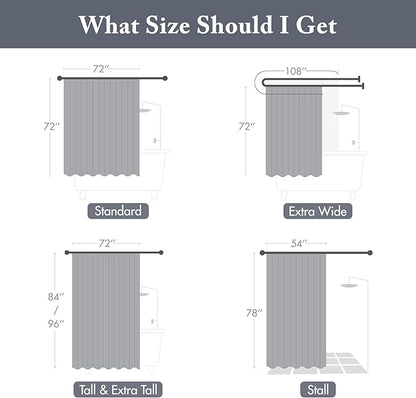 Madison Park Amherst Bathroom Shower Curtain Faux Silk Pieced Striped Modern Microfiber Bath Curtains, 72x84 Inches, Navy