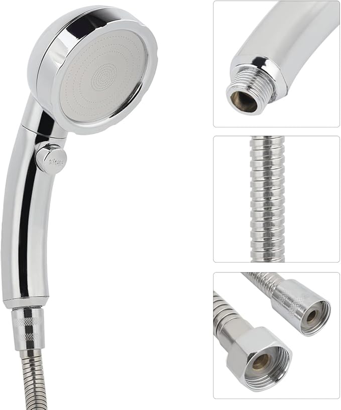 Fafeicy Adjustable Shower Head 3 Modes High Pressure Water Saving Shower Spray with Removable Washable for Bathroom Home Use