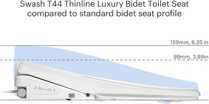 Brondell T44-RW Swash Thinline Electric Bidet Toilet Seat with Oscillating Stainless Steel Nozzle, T44-Thinline