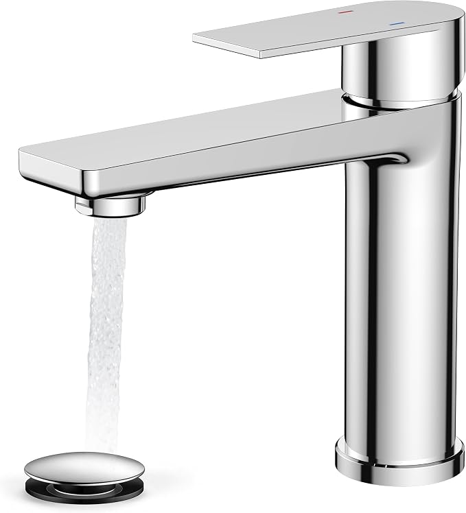 FORIOUS Chrome Bathroom Faucets 1 Hole, Commercial Bathroom Sink Faucet | CUPC Commercial Bathroom Faucet Single Hole, Single Handle Polished Chrome Bathroom Sink Faucet Rv, Real Estate Procurement