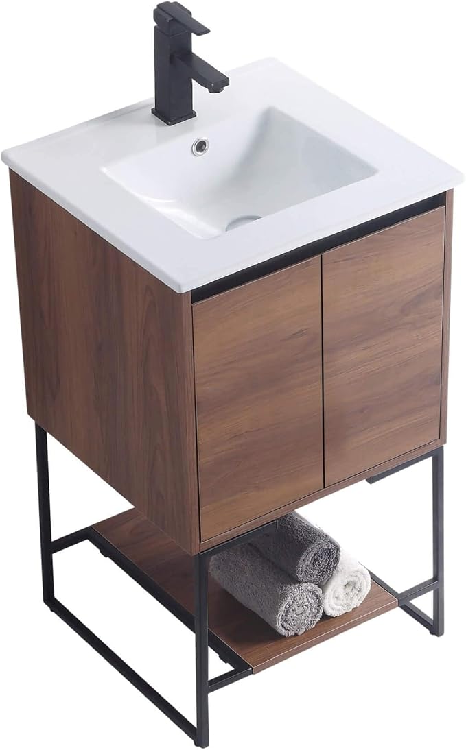 20 Inch Bathroom Vanity with Sink - Modern Knob Free Design, Elegant Space-Saving Solution for Your Bathroom - Durable, Bathroom Vanities for a Contemporary Look - Urbania Collection