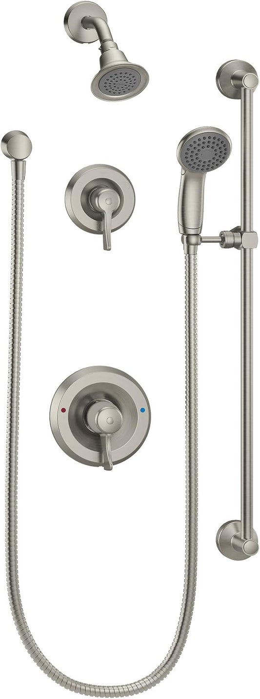 Moen Commercial Classic Posi Temp Shower System with Handheld for Bathroom, Valve Required, Brushed Nickel Finish, T8342EP15CBN