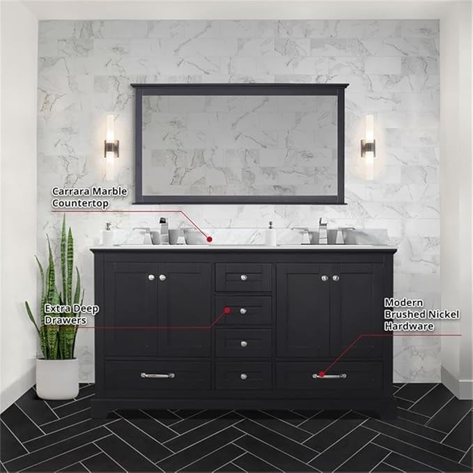 Dukes 60 in. W x 22 in. D Espresso Double Bath Vanity