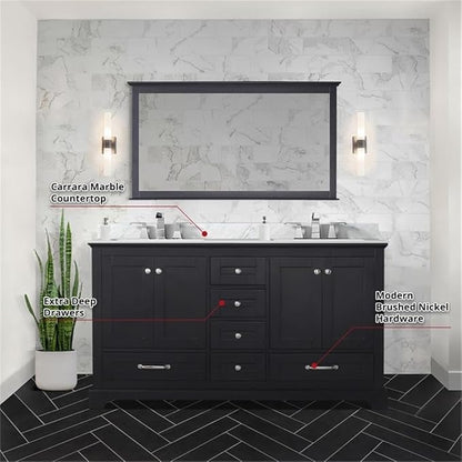 Dukes 60 in. W x 22 in. D Espresso Double Bath Vanity