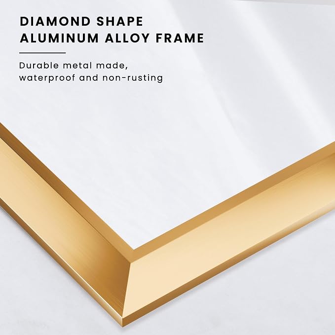 Bathroom Mirror for Wall, 28 X36 Inch (Brushed Gold Frame) | Thick Metal Framed, HD Reflection, Anti-Rust, Hang Horizontally/Vertically, Suitable for Bathroom, Farmhouse, Entryway