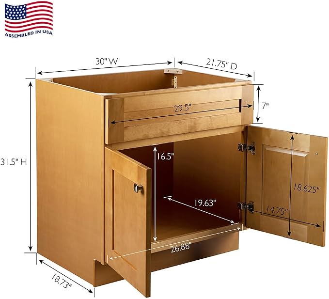 Design House Brookings Bathroom Vanity, 30", Modern Birch | Freestanding, Contemporary/Modern, Wood, Bath, 214544