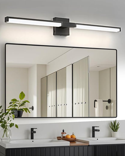 OKELI Modern Bathroom Light Fixtures Over Mirror, 40 Inch Matte Black Vanity Light Bar for Bathroom, 24W 5CCT Diammable Wall Light