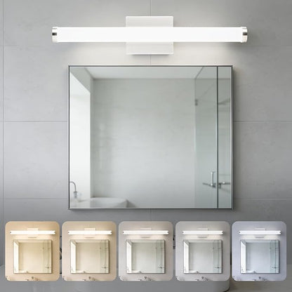LEDVANCE Sylvania 24" Modern Vanity Lights for Bathroom, 22W, 5 Temperature Select (2700K/3000K/3500K/4000K/6000K), Dimmable, Round Shape, Brush Nickel, with Accessories - 1 Pack (66560)