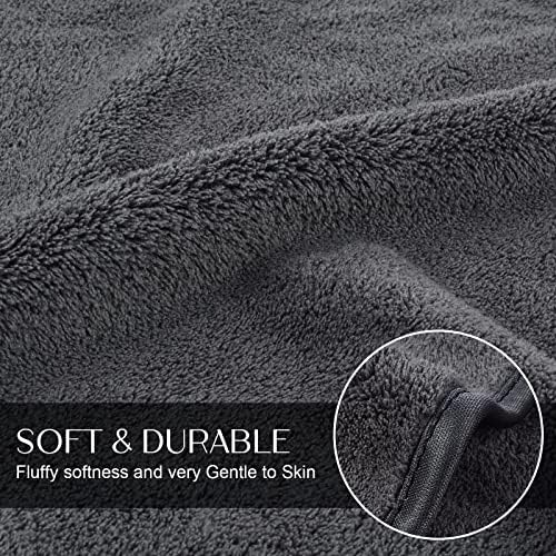 KinHwa Gray Hand Towels for Bathroom, Microfiber Face Towels, 16x30 Inch