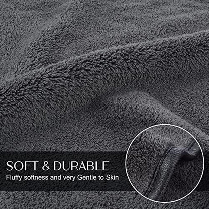 KinHwa Gray Hand Towels for Bathroom, Microfiber Face Towels, 16x30 Inch