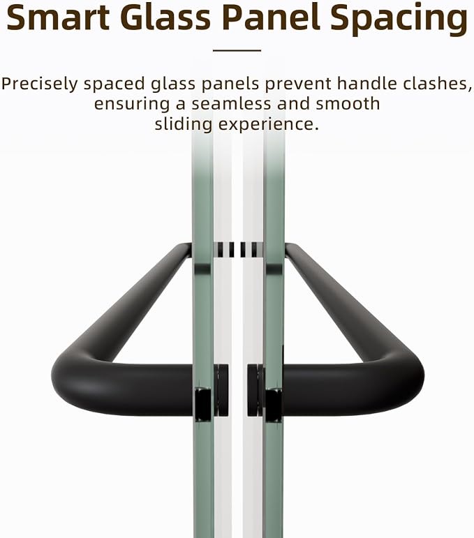 Royal Guard Double Sliding Shower Door,50-54" W x 70" H,Matte Black | Shower Doors with 6mm Clear SGCC Tempered Glass,Bypass Shower Enclosure,Nano Coating Easy Clean&Waterproof&Adjustable Width