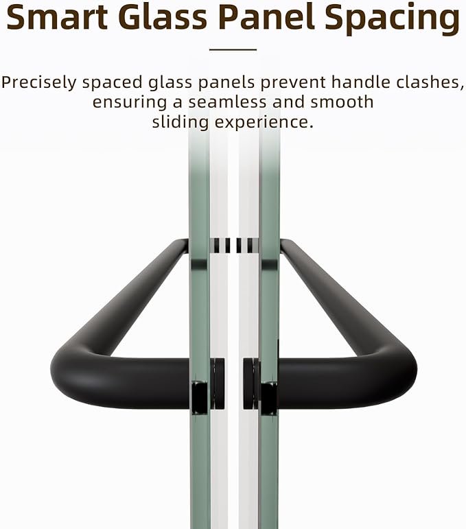 Royal Guard Double Sliding Shower Door 56-60" W x 72" H,Matte Black | 6mm SGCC Tempered Glass,Nano Coating Easy Clean,Walk-in Shower Use,Reversible Installation&Waterproof