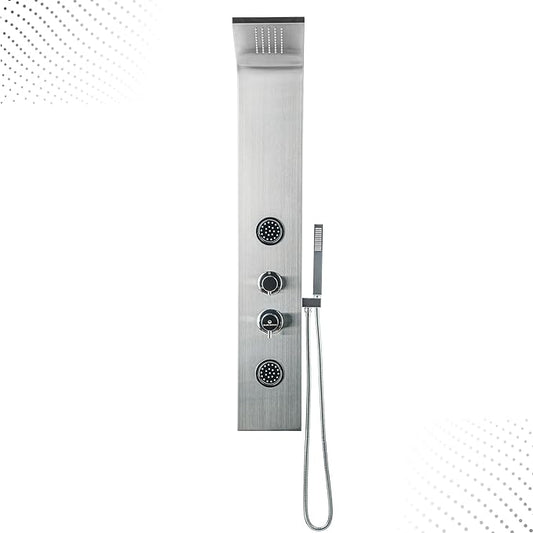 Blue Ocean 48" Stainless Steel SPS88213B Shower Panel Tower Column with Rainfall Shower Head and Handheld Shower