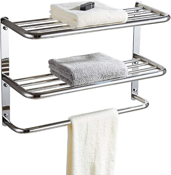 LUANT 30 Inch Bathroom Shelf 3-Tier Wall Mounting Rack with Towel Bars, Extra Long