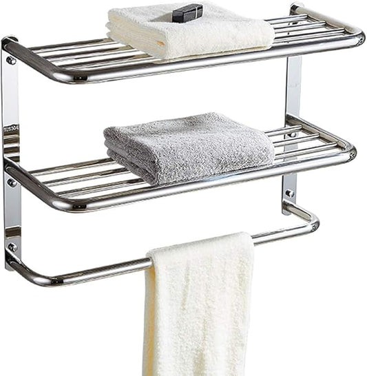 LUANT 30 Inch Bathroom Shelf 3-Tier Wall Mounting Rack with Towel Bars, Extra Long