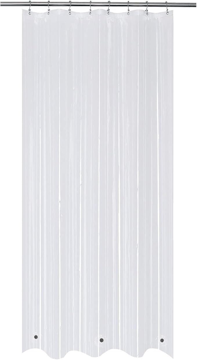 48x84 Stall Size Shower Curtain Liner Clear | 3 Bottom Magnets,8 Rustproof Grommets,Water Proof Heavy Duty PEVA,48W x 84H for Shower Stall Extra Long Size