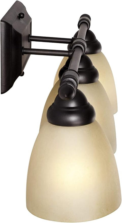 Designers Fountain 3-Light Apollo Bathroom Vanity Lights Fixture, 23.75 Inch Wall Mount Sconce for Bedroom or Over Mirror, Oil Rubbed Bronze, 94003-ORB