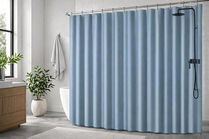 EHZNZIE Stone Blue Shower Curtain Liner 72x72, PEVA Waterproof Bath Curtain, No Chemical Smell, 3 Weighted Magnets, Durable with Rustproof Metal Grommets