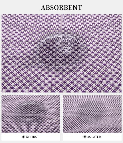 YIHOUSE Purple Bathroom Rugs Sets 3 Pieces,Thin Bath Mat Quick Dry